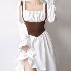 Ruched Long Sleeve Corset Mini Dress